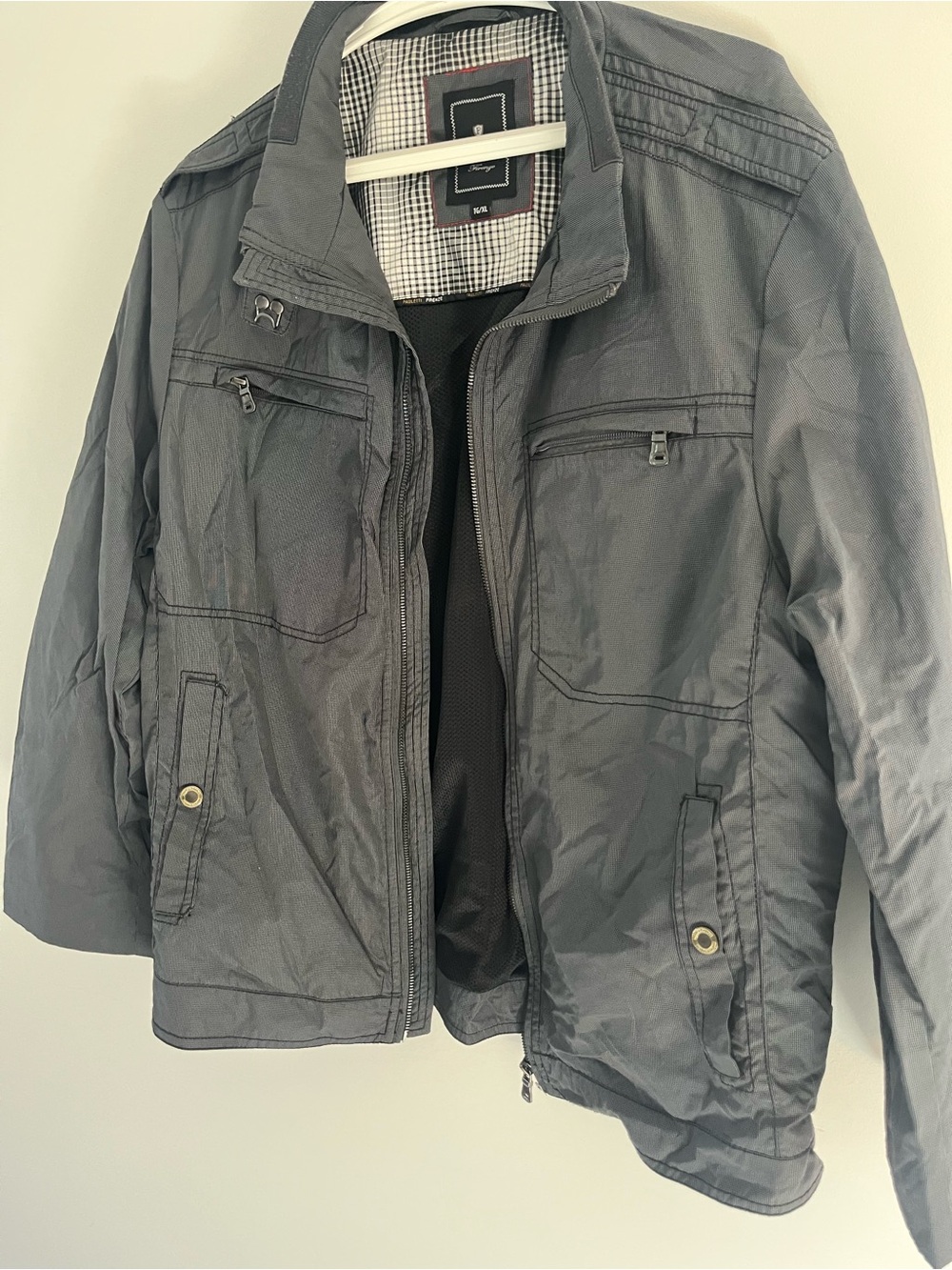 Men's Gray Utility Jacket - Lightweight Casual Coat Italy 🇮🇹